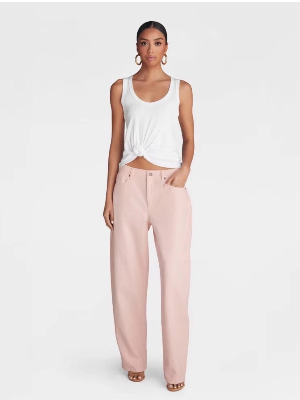 PINK KBB by KAHLANA Women's Mid-Rise Barrel Leg 'The Kahlana Jean' - Light